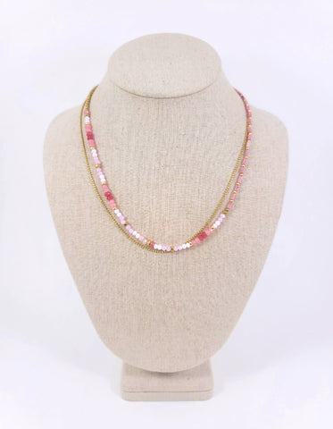 Pink Bejeweled Necklace