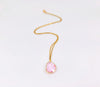 Pink Faceted Drop Necklace