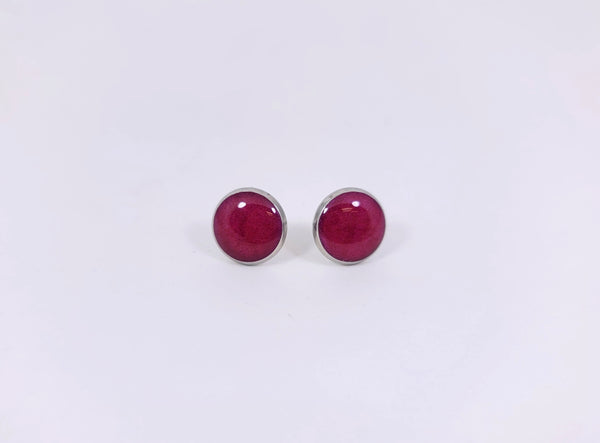 Berry Button Earrings