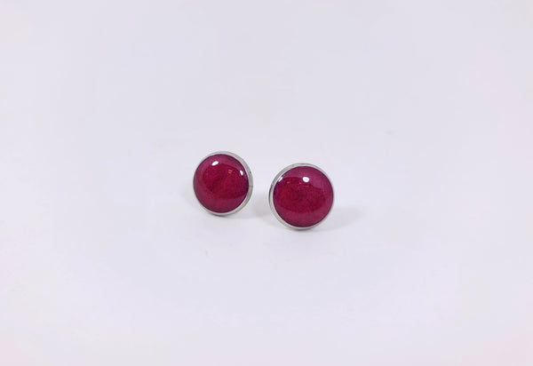 Berry Button Earrings