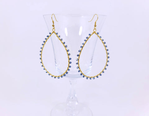 Navy Crystal Earrings