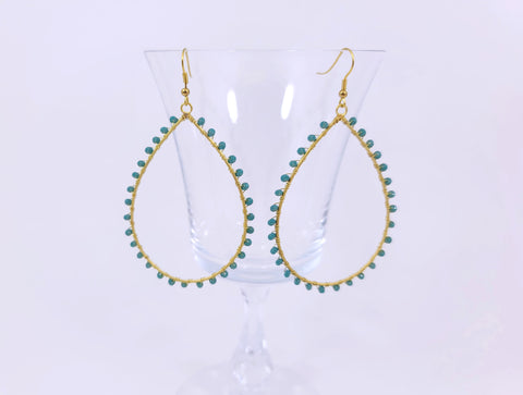 Teal Crystal Earrings