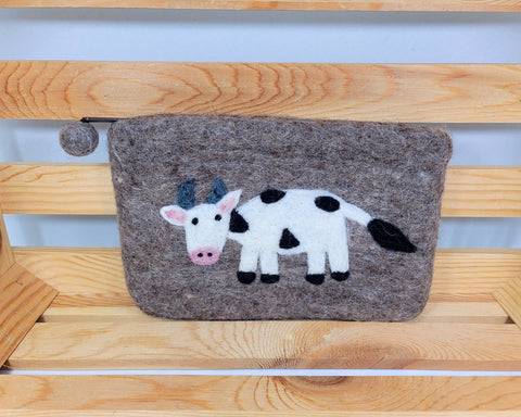 Felt Cow Purse