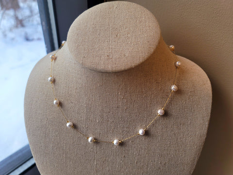 Morse Code Pearl Necklace