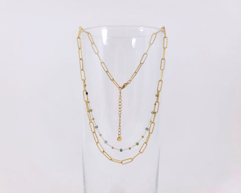 Olive Chain Reaction Necklace