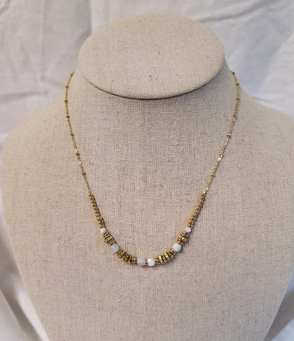 White Abacus Chain Necklace