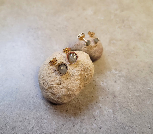 Grey Set in Stone Earrings