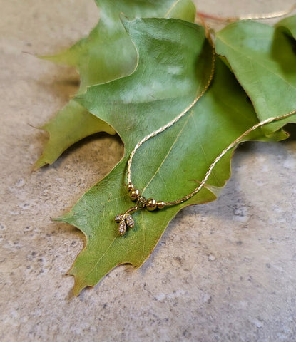 Crystal Leaf Necklace