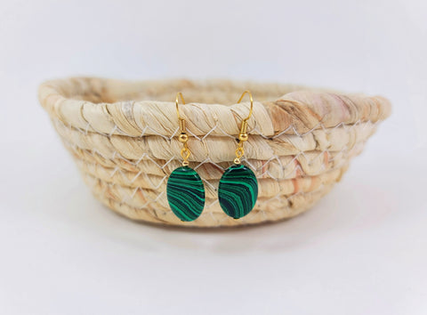 Marled Malachite Earrings