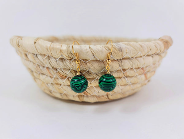 Marled Malachite Earrings