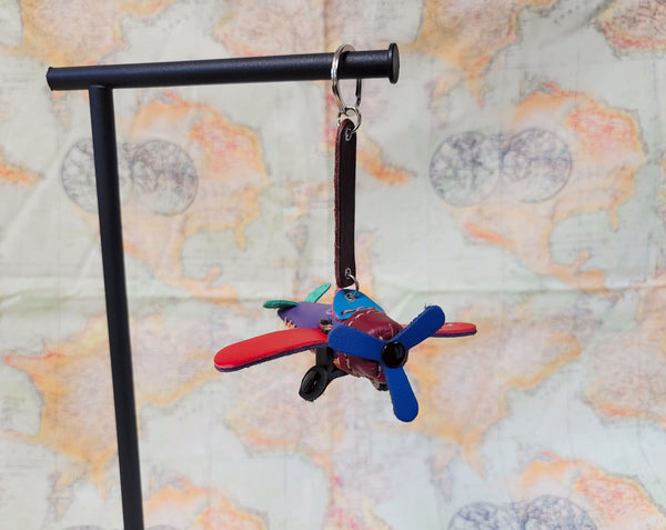 Leather Airplane Keychain