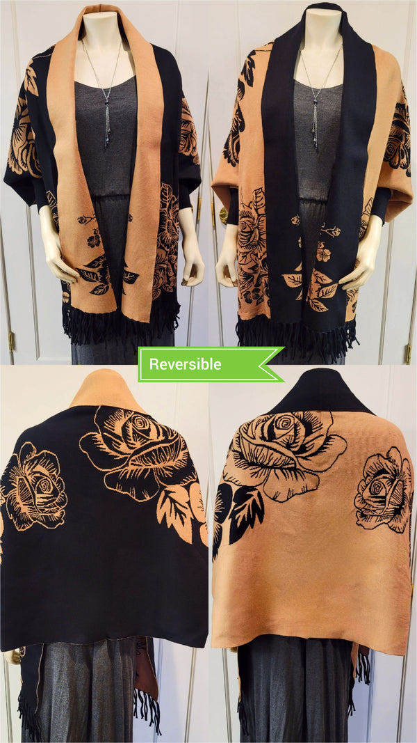 Rose Sleeved Shawl