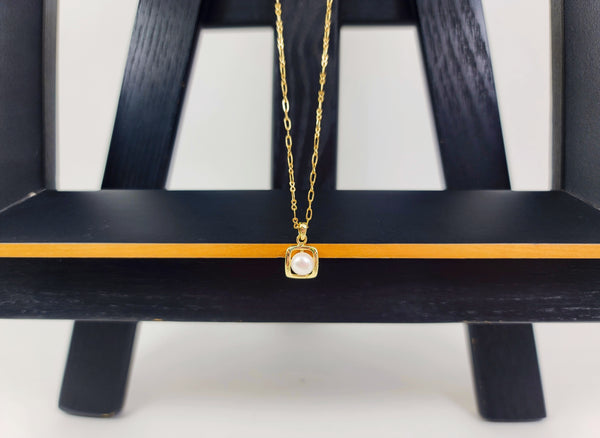 Framed Pearl Necklace