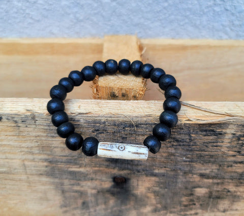 Wood & Stone Stretch Bracelet