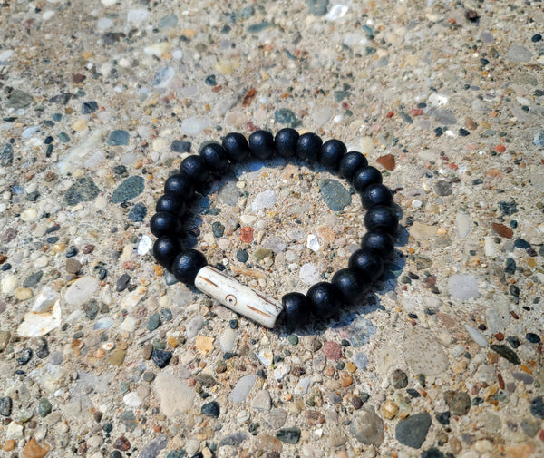 Wood & Stone Stretch Bracelet