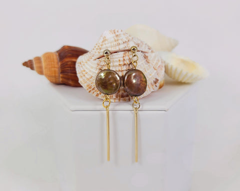 Bronzed Pearl Earrings