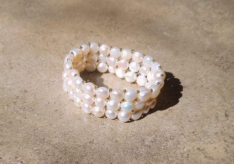 White Layered Pearl Bracelet