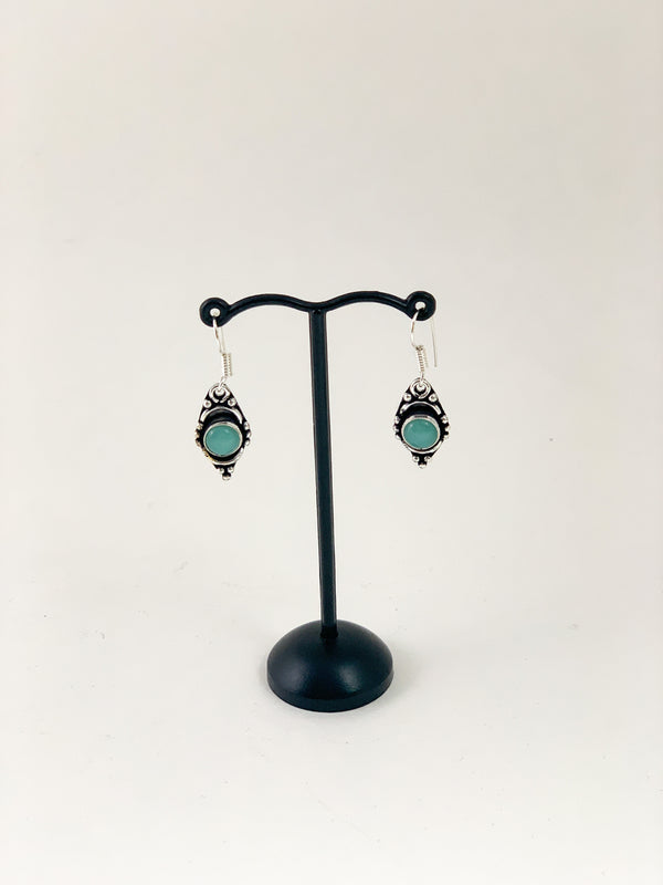 German Silver&Stone Earrings - 109304