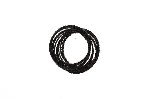 Black Beaded Memory Wire Bracelet