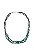 3 Strand Chip Necklace Green