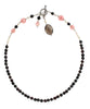 Pink & Black Agate & White Pearl Necklace