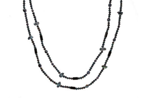 Black Pearl & Agate Necklace