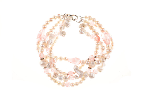 White Pearl & Kunzite Bracelet