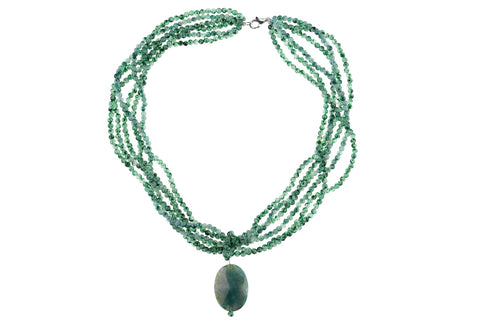 Moss Agate Pendant Necklace
