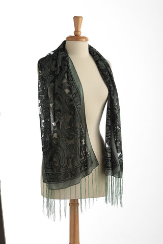Sparkle Sheer Scarf in Green for Women - Accessories - WAR Chest Boutique