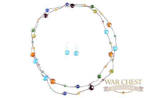 Round Glass Bead Necklace Set