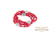 Red Howlite & Rhodium Bracelet