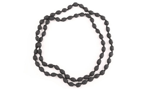 Black Silk Knotted Necklace