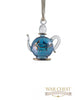 Teapot Glass Ornament Blue - Ornaments - WAR Chest Boutique