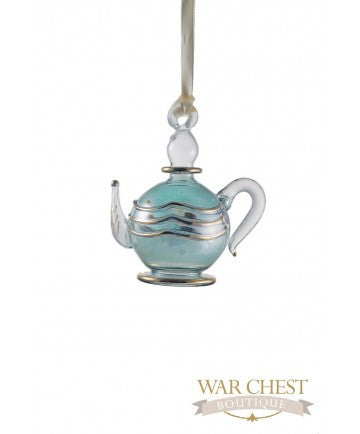 Teapot Glass Ornament Green - Ornaments - WAR Chest Boutique