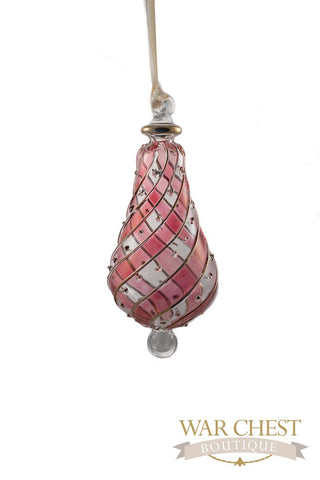 Beribboned Pear Glass Ornament Red - Ornaments - WAR Chest Boutique