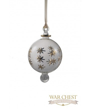 Star Ball Glass Ornament Clear - Ornaments - WAR Chest Boutique