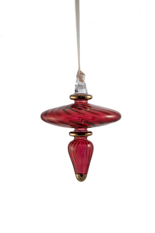 Solid Finial Ornament Red