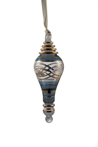 Swagged Finial Ornament Blue