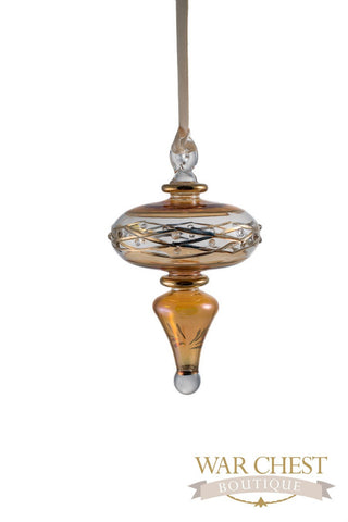 Dotted Finial Glass Ornament Yellow - Ornaments - WAR Chest Boutique
