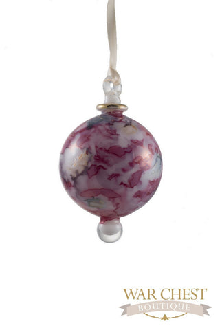 Painted Ball Glass Ornament Red