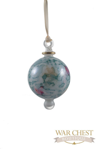 Painted Ball Glass Ornament Green - Ornaments - WAR Chest Boutique
