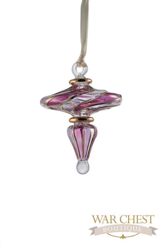 Gold Swirl Finial Glass Ornament Purple - Ornaments - WAR Chest Boutique