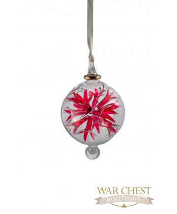 Spray Flower Glass Ornament Red - Ornaments - WAR Chest Boutique