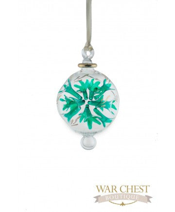Spray Flower Glass Ornament Green - Ornaments - WAR Chest Boutique