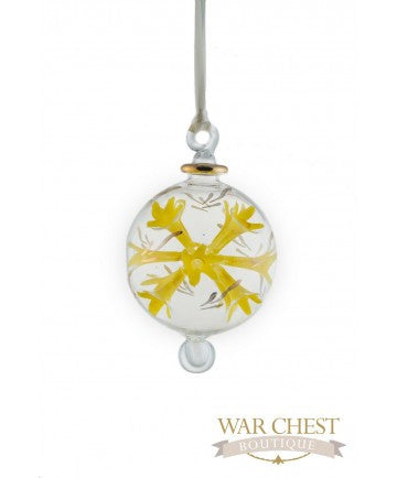 Spray Flower Glass Ornament Yellow - Ornaments - WAR Chest Boutique