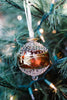Center Band Ball Glass Ornament Red