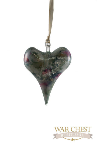 Ceramic Heart Ornament Green - Ornaments - WAR Chest Boutique