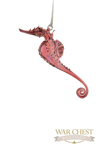 Glass Seahorse Ornament Red - Ornaments - WAR Chest Boutique
