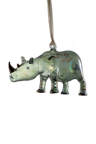 Rhino Ornament Green - Ornaments - WAR Chest Boutique