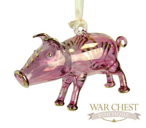 Pig Ornament Purple - Ornaments - WAR Chest Boutique